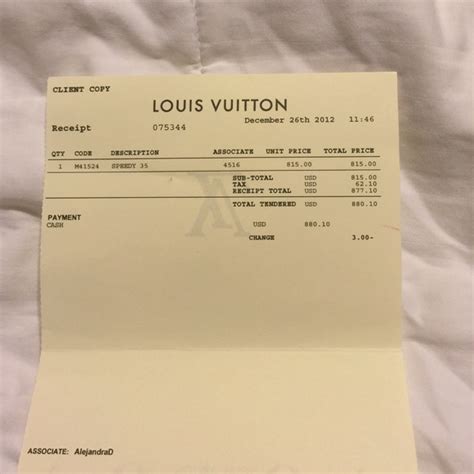 louis vuitton receipt template